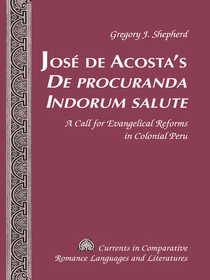 cover image of José de Acostas «De procuranda Indorum salute»